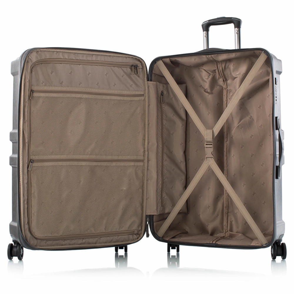 Heys Commander Polycarbonate Durable Expandale Spinner Luggage set with TSA locks