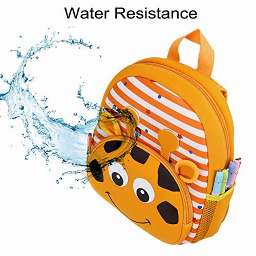 Hipiwe Little Kid Toddler Backpack Baby Boys Girls Kindergarten Pre School Bags Cute Neoprene Cartoon Backpacks for Children 1-5 Years Old (Giraffe)