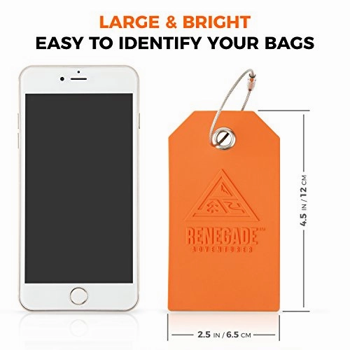 Holiday Deal! Travel Luggage Tags With Privacy Covers, Set Of 2-Easy Locking Steel Loops &