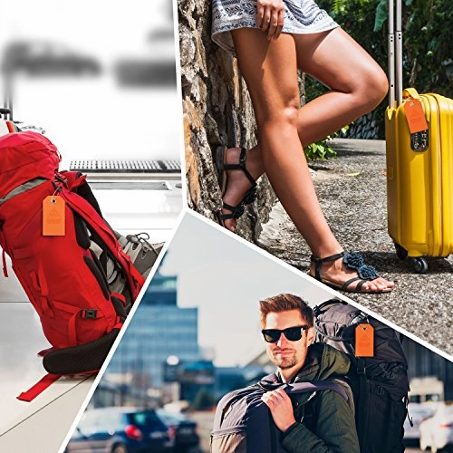 Holiday Deal! Travel Luggage Tags With Privacy Covers, Set Of 2-Easy Locking Steel Loops &