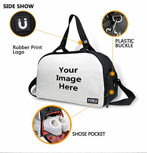 Hugsidea Funny Pet Cat Head Patteran Outdoor Travel Duffel Batg Jeans Blue Sport Handbag For Women
