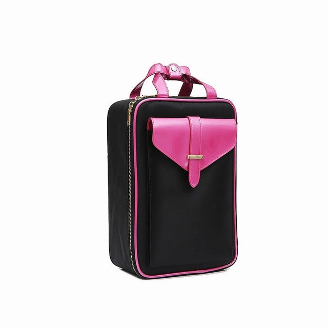 Hylhexyr Makeup Box Professional Portable Totes Shoulder Bag Cosmetic Case Toiletry Backpack