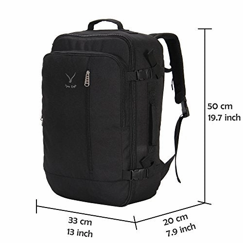 Hynes Eagle 38L Flight Approved Weekender Carry on Backpack Black 2017