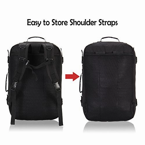 Hynes Eagle 38L Flight Approved Weekender Carry on Backpack Black 2017