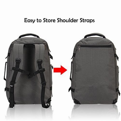 Hynes Eagle Travel Backpack 40L Flight Approved Carry On Backpack, Grey With 3Pcs Packing Cubes