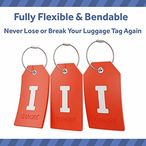 Initial Luggage Tag with Full Privacy Cover and Stainless Steel Loop  (Letter I)