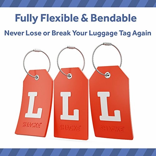 Initial Luggage Tag With Full Privacy Cover And Stainless Steel Loop  (Letter L)