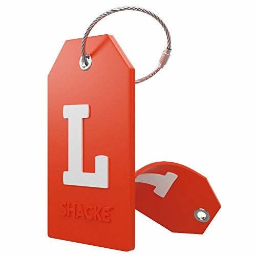 Initial Luggage Tag With Full Privacy Cover And Stainless Steel Loop  (Letter L)