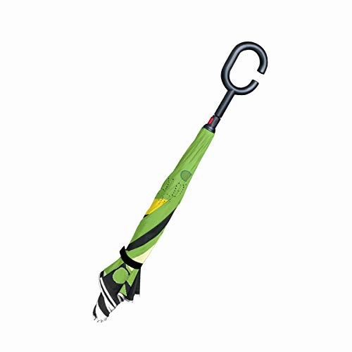 Inverted Umbrella Cute Cartoon Frog Reverse Umbrella UV Protection Windproof for Car Rain Sun