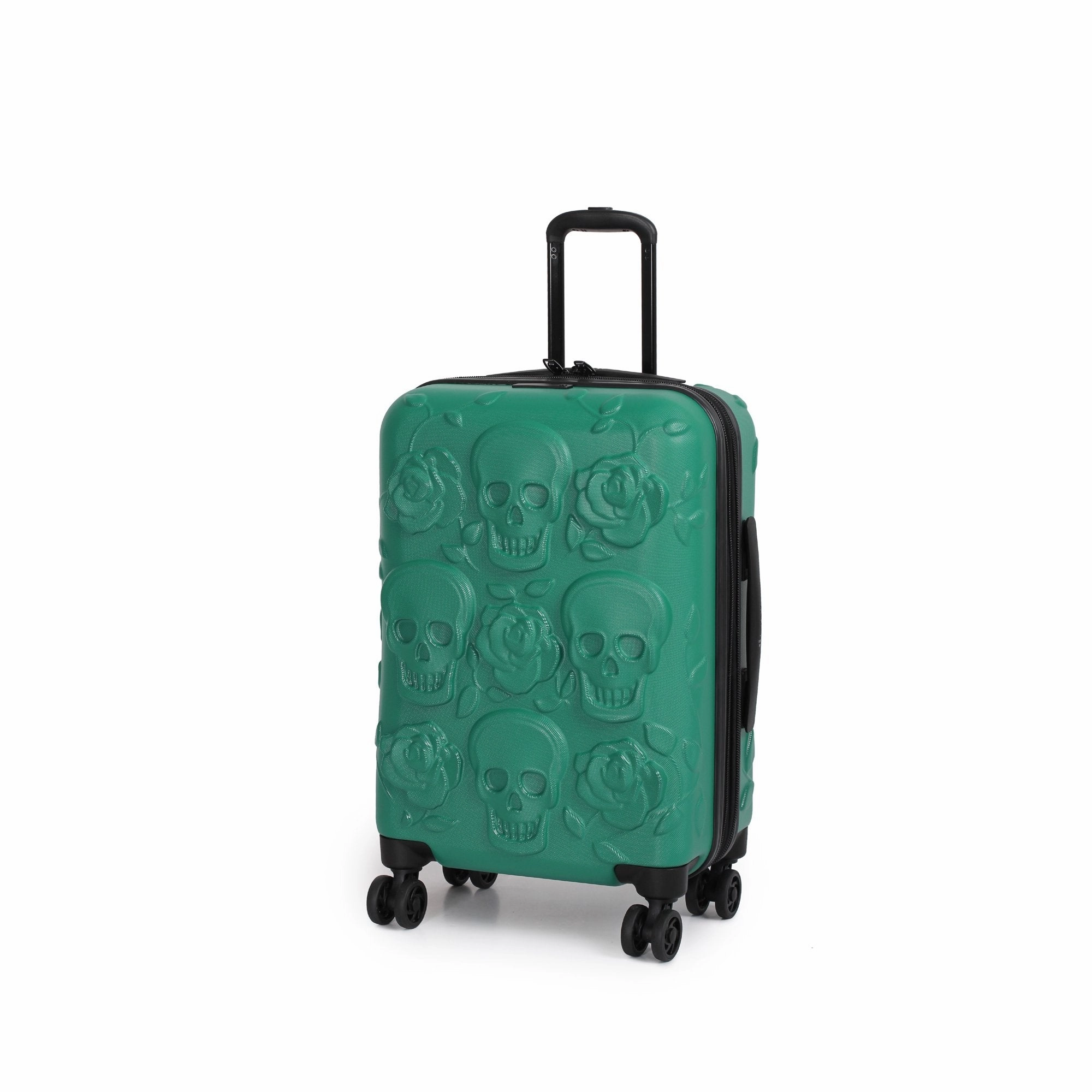 IT Luggage Duraliton - Skulls   Roses 22" Carry-On 8 Wheel Glider Expandable Trolley Case