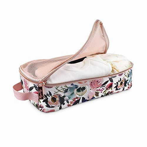 Itzy Ritzy Packing Cubes  Set of 3 Packing Cubes or Travel Organizers; Each Cube Features a Mesh Top, Double Zippers and a Fabric Handle; Blush