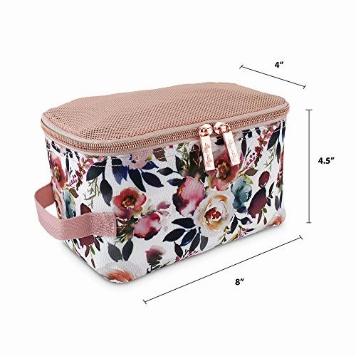 Itzy Ritzy Packing Cubes  Set of 3 Packing Cubes or Travel Organizers; Each Cube Features a Mesh Top, Double Zippers and a Fabric Handle; Blush