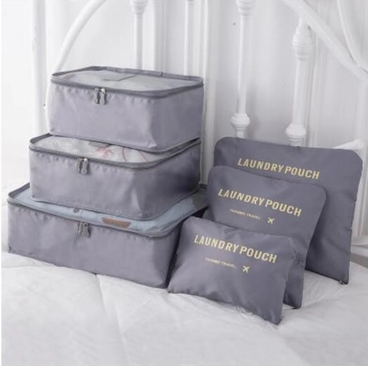 Iux Nylon Packing Cube Travel Bag System Durable 6 Pieces Set Large Capacity Of Bags Unisex