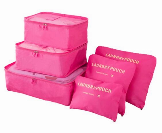 Iux Nylon Packing Cube Travel Bag System Durable 6 Pieces Set Large Capacity Of Bags Unisex