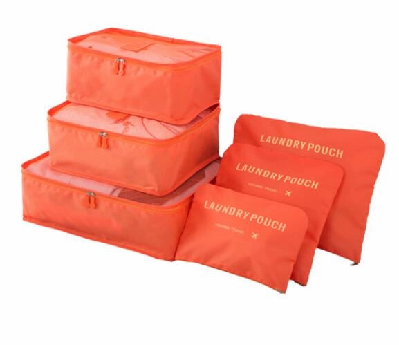 Iux Nylon Packing Cube Travel Bag System Durable 6 Pieces Set Large Capacity Of Bags Unisex