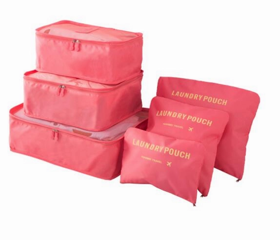 Iux Nylon Packing Cube Travel Bag System Durable 6 Pieces Set Large Capacity Of Bags Unisex