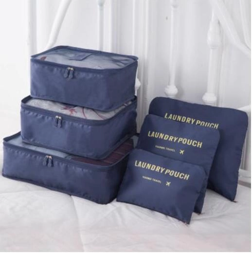 Iux Nylon Packing Cube Travel Bag System Durable 6 Pieces Set Large Capacity Of Bags Unisex