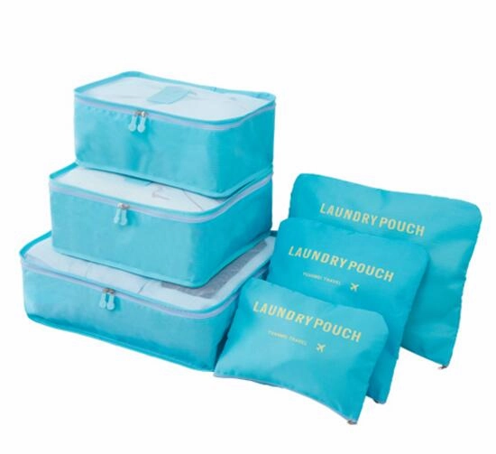 Iux Nylon Packing Cube Travel Bag System Durable 6 Pieces Set Large Capacity Of Bags Unisex