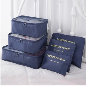 Iux Nylon Packing Cube Travel Bag System Durable 6 Pieces Set Large Capacity Of Bags Unisex