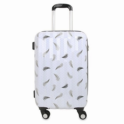 J World New York Women'S Art Polycarbonate Carry-On Luggage, Feather