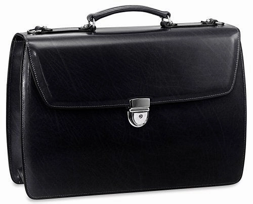 Jack Georges Mens [Personalized Initials Embossing] Elements Briefcase in Black