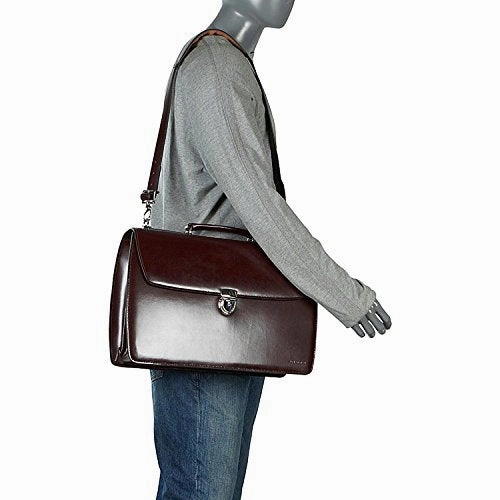 Jack Georges Mens [Personalized Initials Embossing] Elements Briefcase in Black
