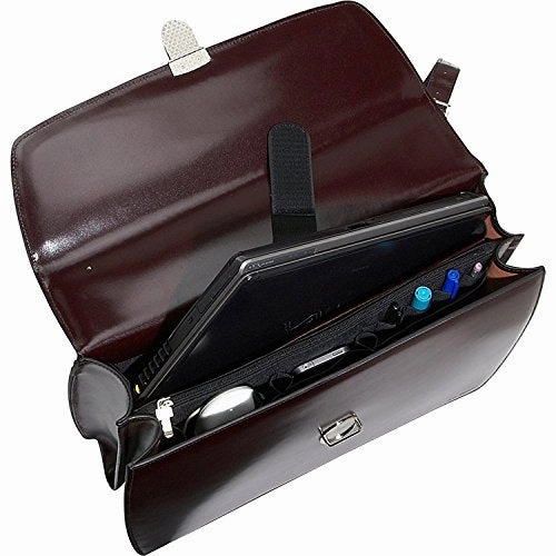 Jack Georges Mens [Personalized Initials Embossing] Elements Briefcase in Black