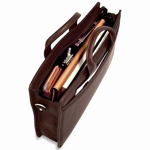 Jack Georges Platinum Collection Single Gusset Top Zip Portfolio, Black