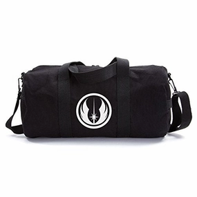 Jedi Order Logo Sport Heavyweight Canvas Duffel Bag in Black& White, Large