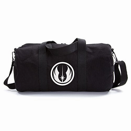 Jedi Order Logo Sport Heavyweight Canvas Duffel Bag in Black& White, Large