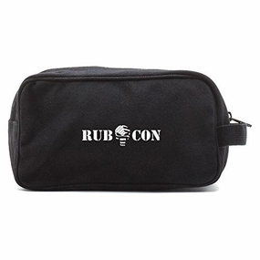 Jeep Rubicon Punisher US Flag Skull Offroad Dual Compartment Toiletry Bag, Black