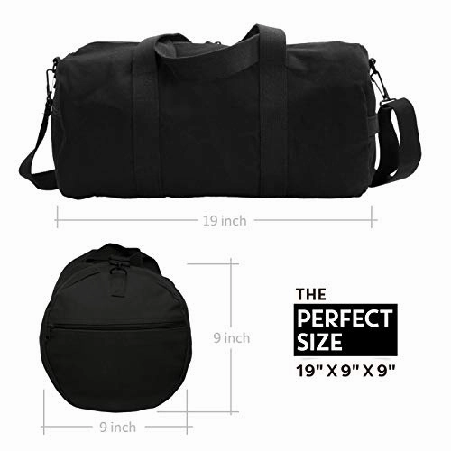 Jeep Wave Hand High Five Army Heavyweight Cotton Canvas Duffel Bag, Black Medium