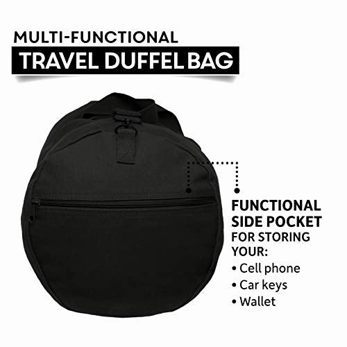 Jeep Wave Hand High Five Army Heavyweight Cotton Canvas Duffel Bag, Black Medium
