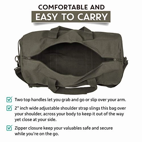 Jeep Wrangler Punisher Skull Heavyweight Canvas Duffel Bag in Olive, Large