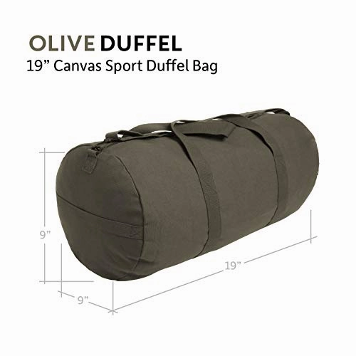Jeep Wrangler Punisher Skull Heavyweight Canvas Duffel Bag in Olive, Large