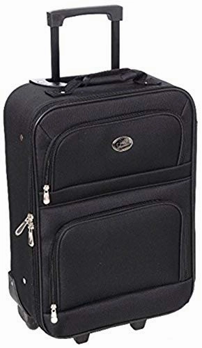 Jetstream 20 Inch Lightweight Luggage Softside Carry On Suitcase (Black)