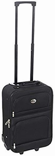 Jetstream 20 Inch Lightweight Luggage Softside Carry On Suitcase (Black)