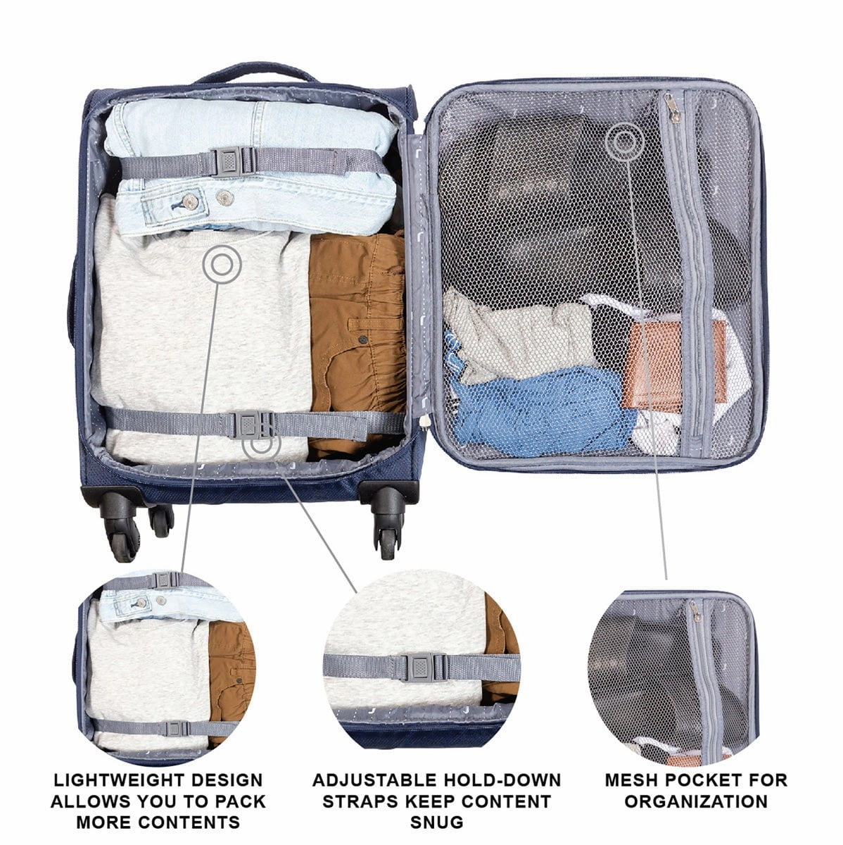 Jetstream 20 Inch Lightweight Spinner Luggage Carry-On Luggage