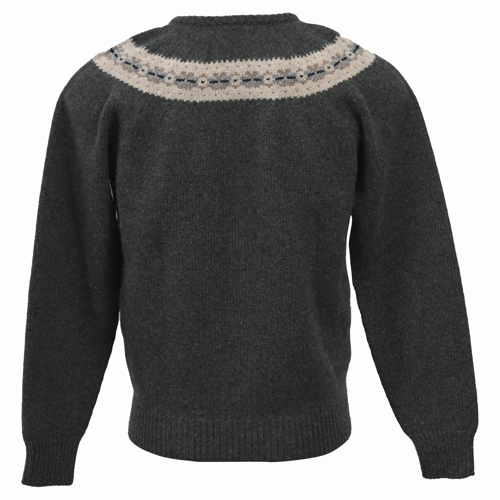 Jil Sander Knitted Chest Pattern Detail Crewneck Sweater in Grey Wool