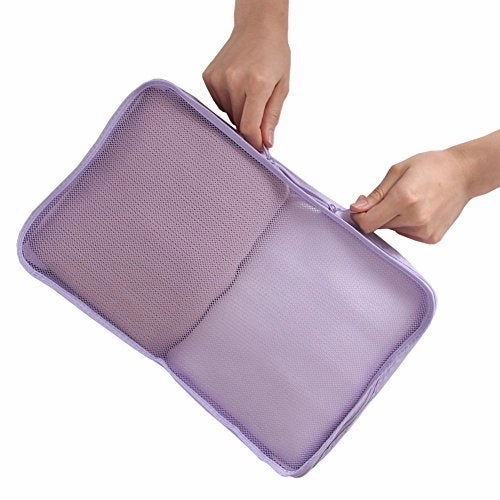 JJ POWER Travel Packing Cubes 7 Set, Luggage Organizers with toiletry kit shoe bag (Lavender)