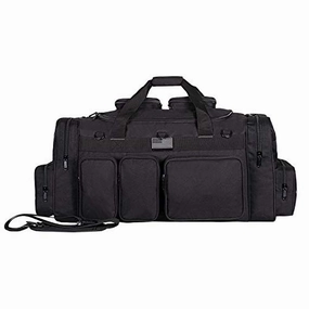 K-Cliffs Tactical Range Duffel Military Molle Gear Travel Sports Gym Bag Lockable Zippers with US Flag Patch 30 Inch Large Black