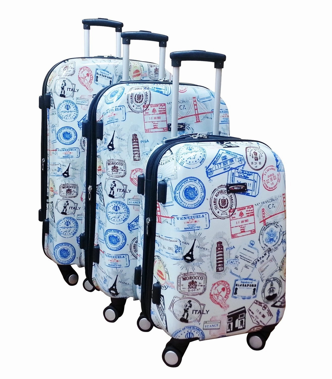 Kemyer Series 888 Hardshell 3 Piece Set (20"/24"/28") 4-Wheel Luggage Sets