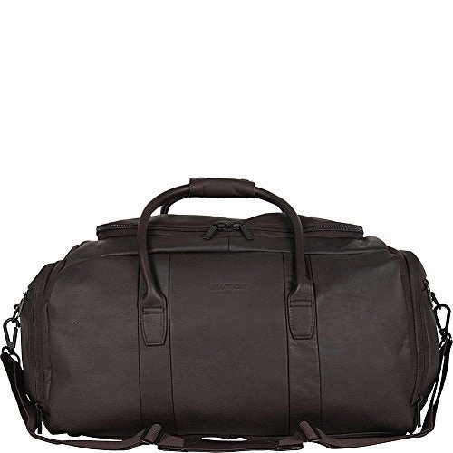 Kenneth Cole Reaction Colombian Leather U-Shape Zipper Top Load Duffel Bag, 20", Brown