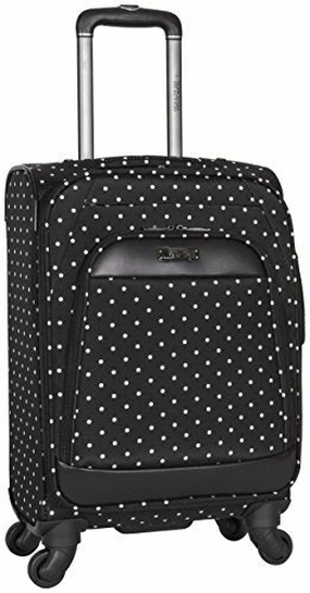Kenneth Cole Reaction Dot Matrix 20" 600d Polka Dot Polyester Expandable 4-Wheel Spinner Carry-on Luggage, Black