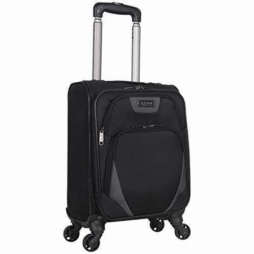 Kenneth Cole Reaction Going Places 16" Polyester Expandable 4-Wheel Carry-on Spinner Luggage, Black