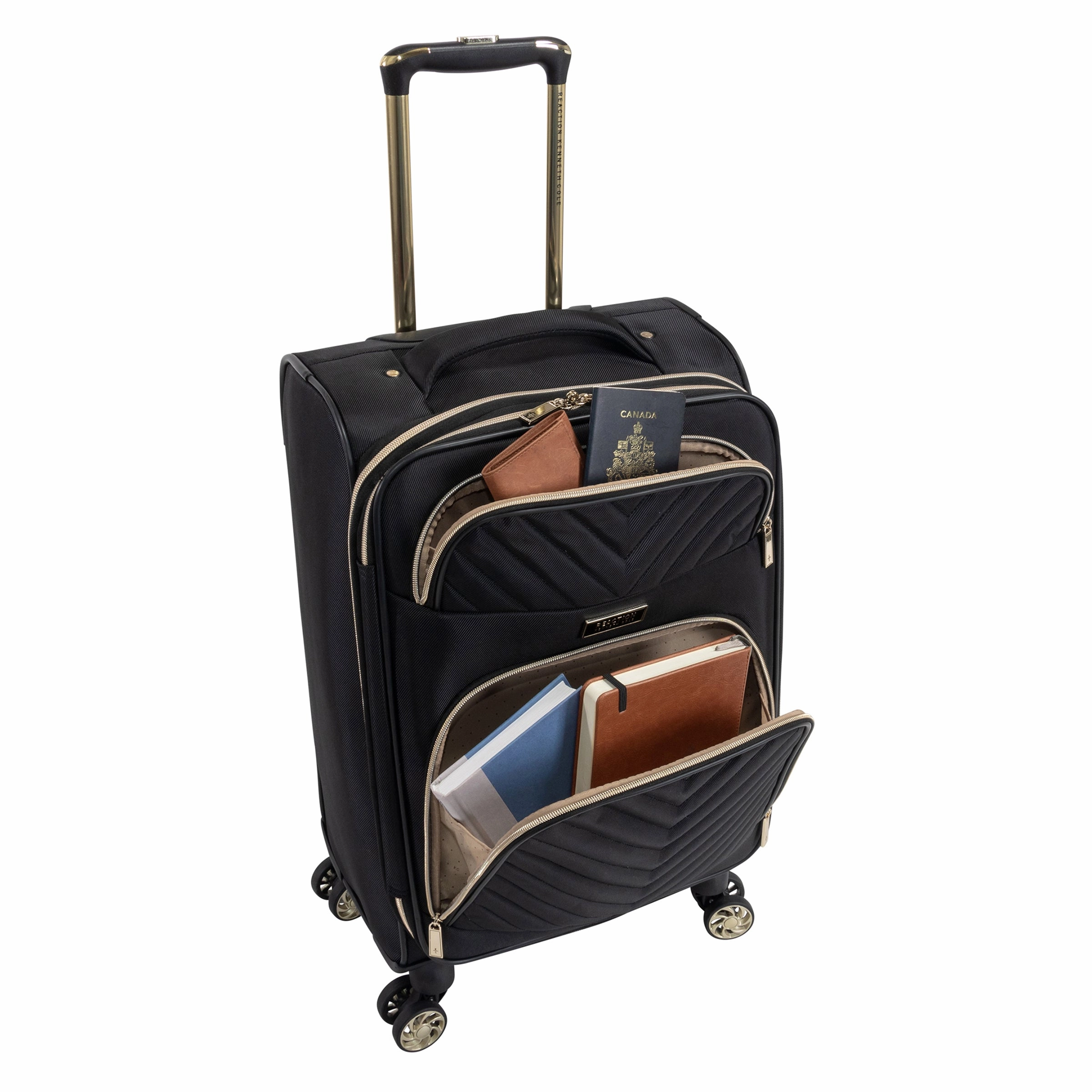 Kenneth Cole Reaction Women's Chelsea Chevron Softside 8-Wheel Spinner Expandable 20'' Carry-On Luggage