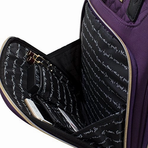 Kensie 16" Under Plane Seat Luggage Tote, Purple With Gold Color Option