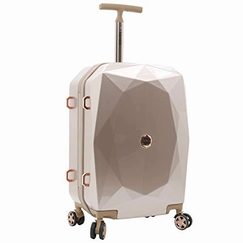 kensie Women's 3D Gemstone TSA Lock Hardside Spinner Luggage, Rose Gold, 20-Inch Carry-On