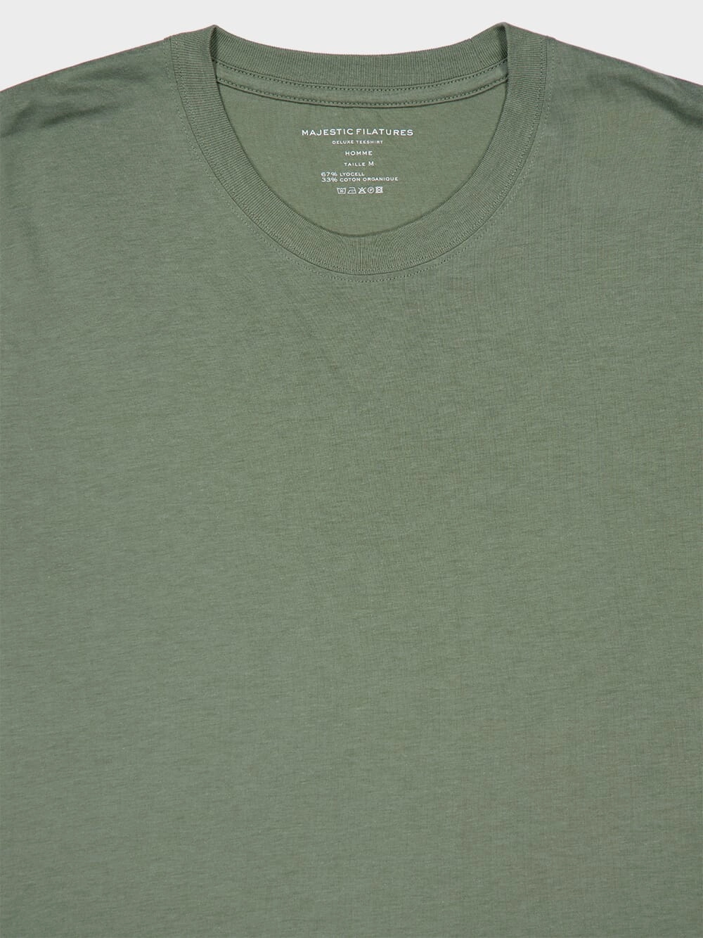 Khaki Green T-Shirt with Round Neck