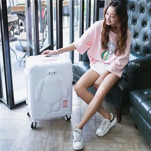 Kids Anime Rolling Luggage Set Women Trolley Suitcase Girls&Child Pink Cute Spinner Brand Carry